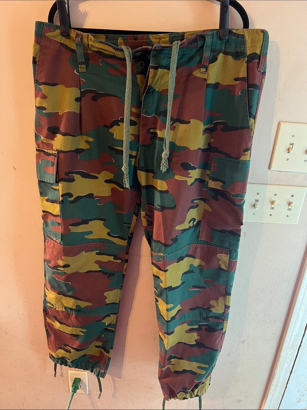 VINTAGE BELGIAN JIGSAW CAMO RIPSTOP PANTS MADE FOR BELGIAN ARMY 1990s